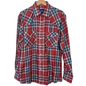 Resistol Men's Small Pearl Snap Button Up Long Sleeve Western‎ Shirt Plaid Rodeo